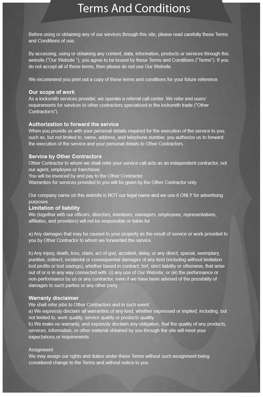 Westminster Locksmith Store, Westminster, CO 303-222-7949 - terms-and-condition-n-16